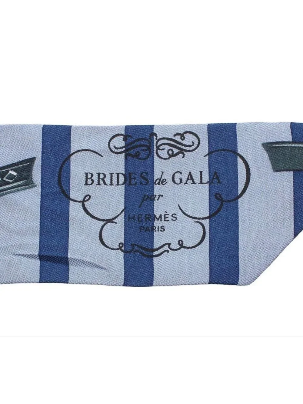 Hermes Twilly Scarf Brid Gala Ceremonial Bridle Blue